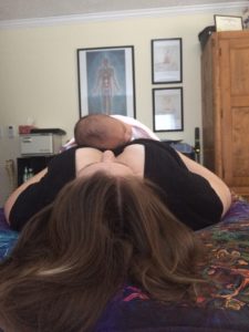 Craniosacral session for mom and baby together, soon after birth, at SeaRhythms in Charlottesville, VA